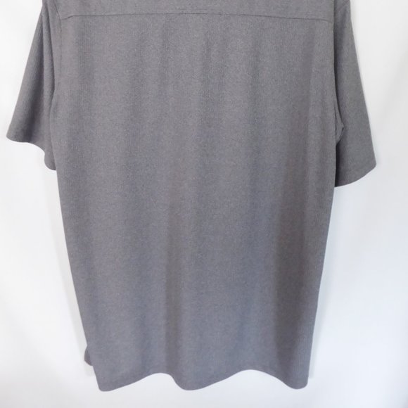 HAGGAR BRAND MENS GRAY STRIPED TEXTURED PATTERN SHIRT (PRE-OWNED) LARGE - Picture 7 of 7